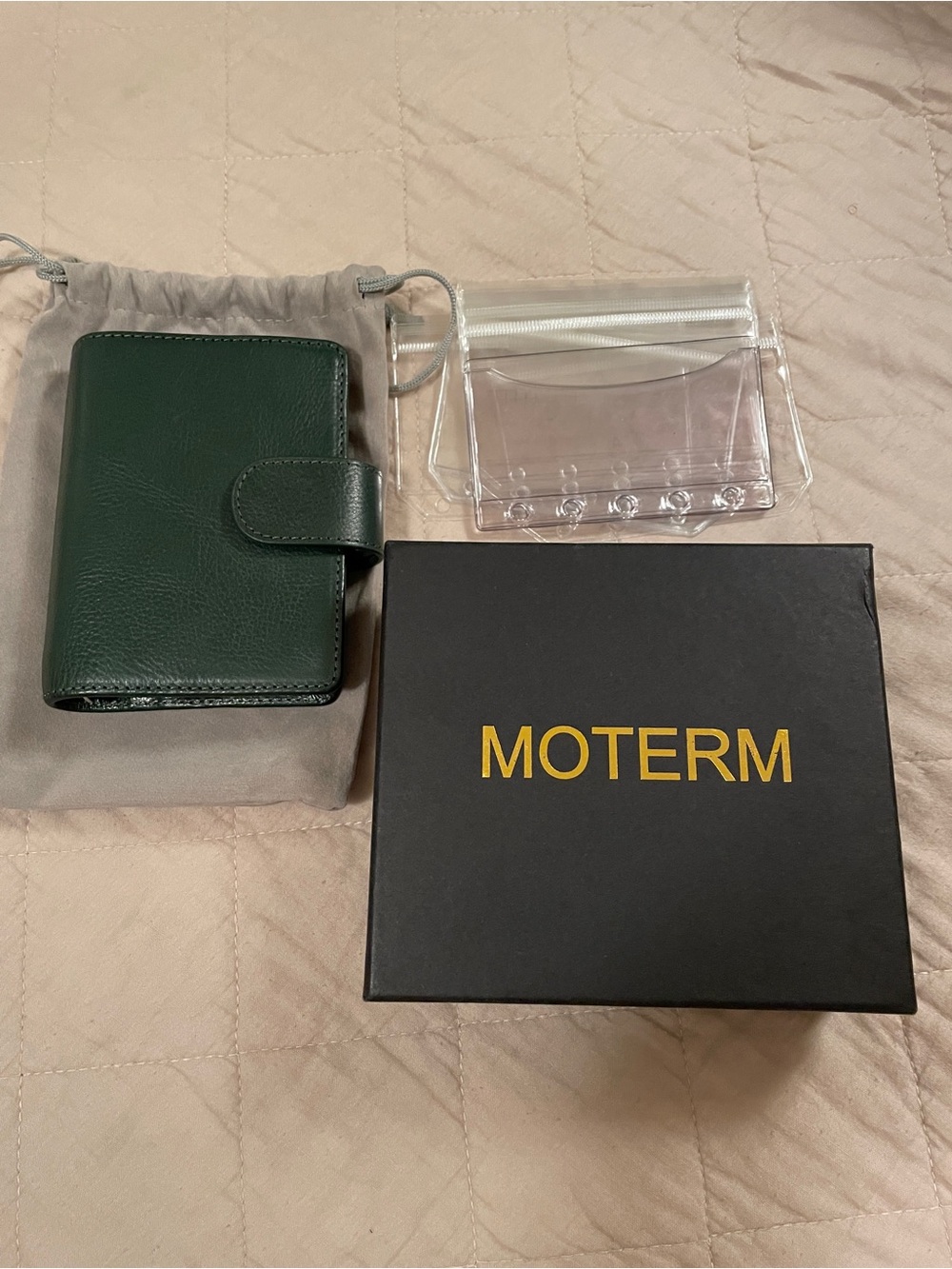 Moterm A8 Ring Planner Wallet Smooth Leather Forest Green